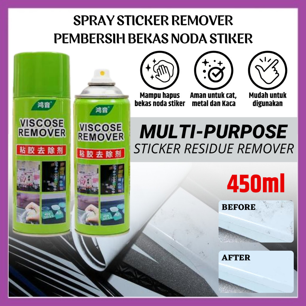 

Spray Penghilang Lem Stiker /Penghapus Lem Stiker/Sticker Remover Spray Penghapus Bekas Cat/ Penghilang Stiker 450ML