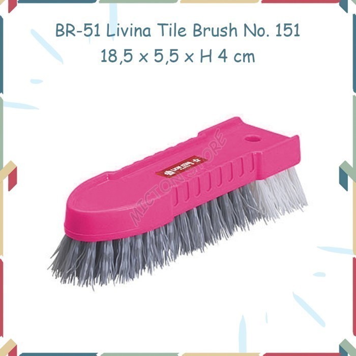 BIGTON Lion Star Sikat Plastik Serbaguna Livina Tile Brush BR-51 Pink LionStar Plastik Berkualitas M