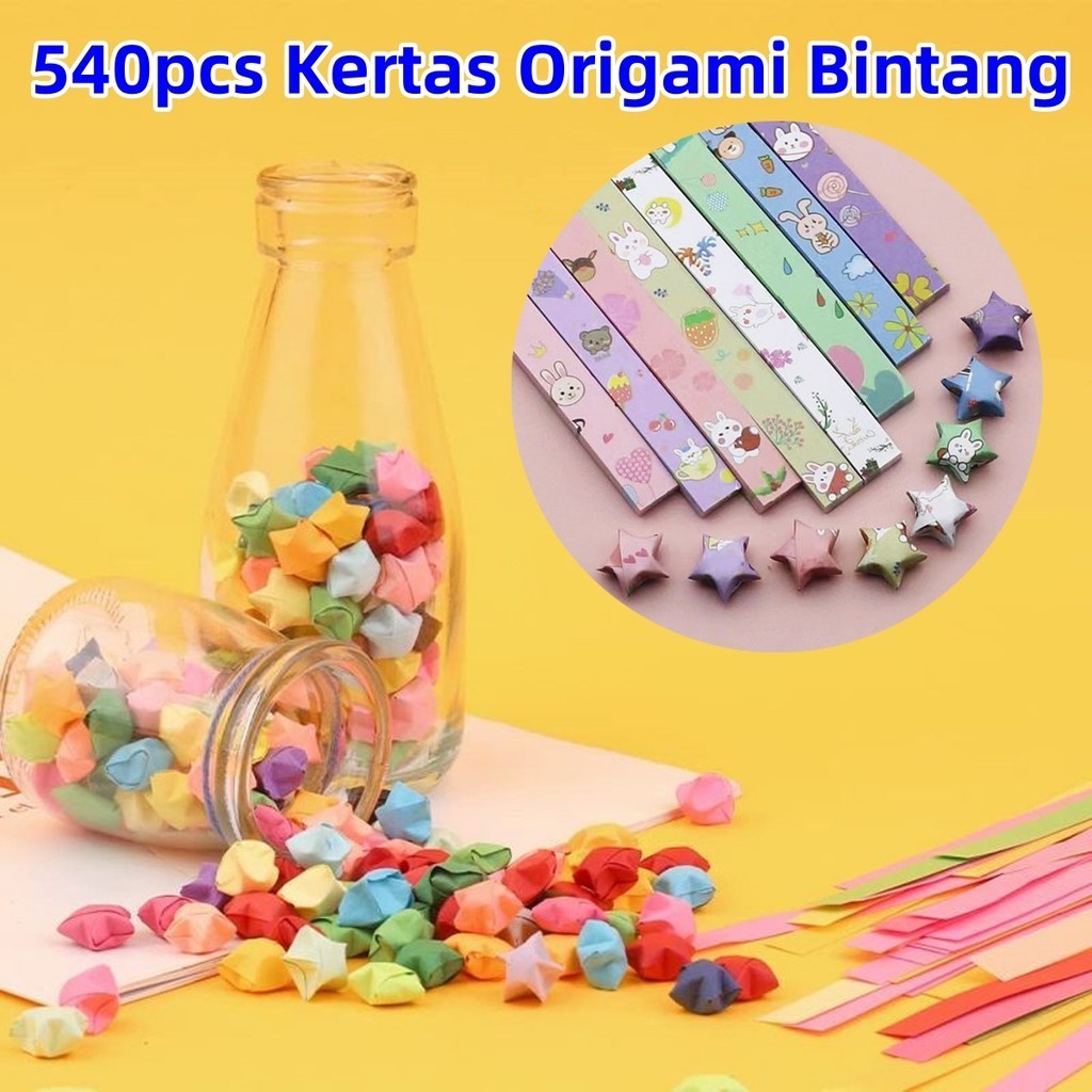 

[READY] 540 Kertas Origami Bintang Warna Origami Star Paper Motif Bintang Craft Crafting Stuff DIY