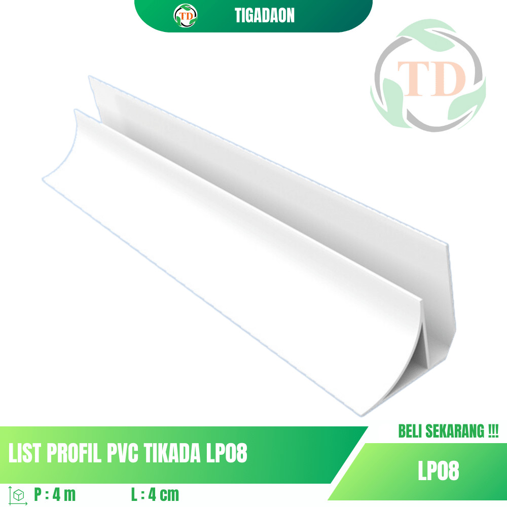 List Plafon PVC TIKADA LP08 Motif Putih Polos