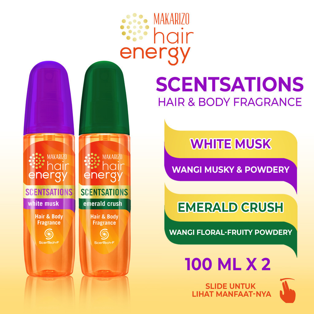Paket Makarizo Hair Energy Scentsations White Musk & Emerald Crush 100mL