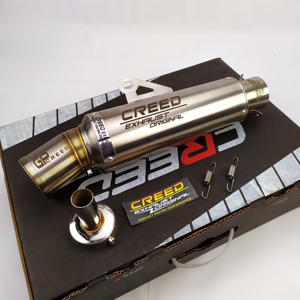 SILINCER only Knalpot Racing CREED EXHAUST ORIGINAL + Bonus DB killer, suara ngebass empuk Tersedia 