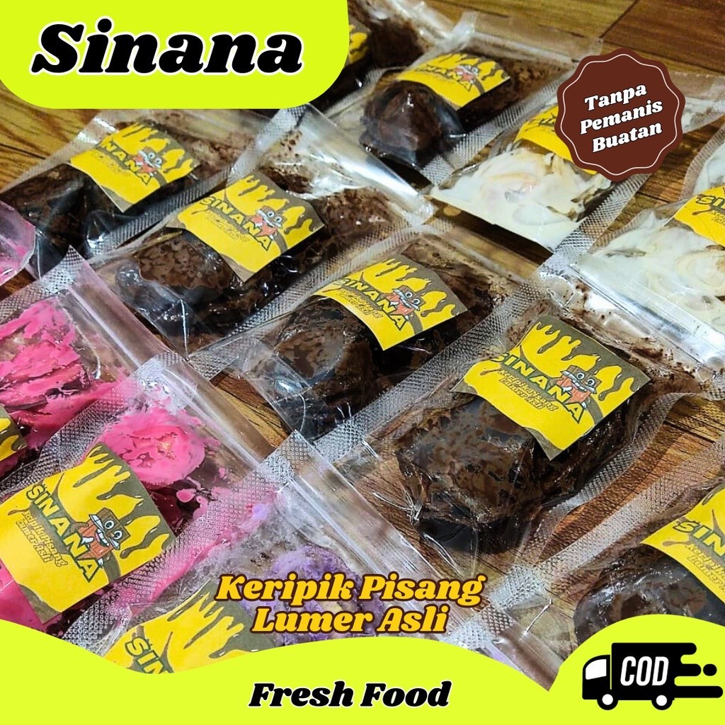 

(MINIMAL ORDER 2 PCS) PROMO Termurah SINANA Cemilan Keripik Pisang Lumer 40Gr Bisa COD Banana Chips Cokelat Bisa COD