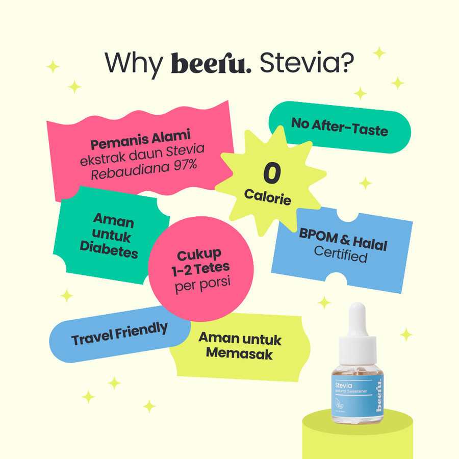 

RB Beeru Stevia Natural Sweetener 5mL - Pemanis Alami Tanpa Kalori