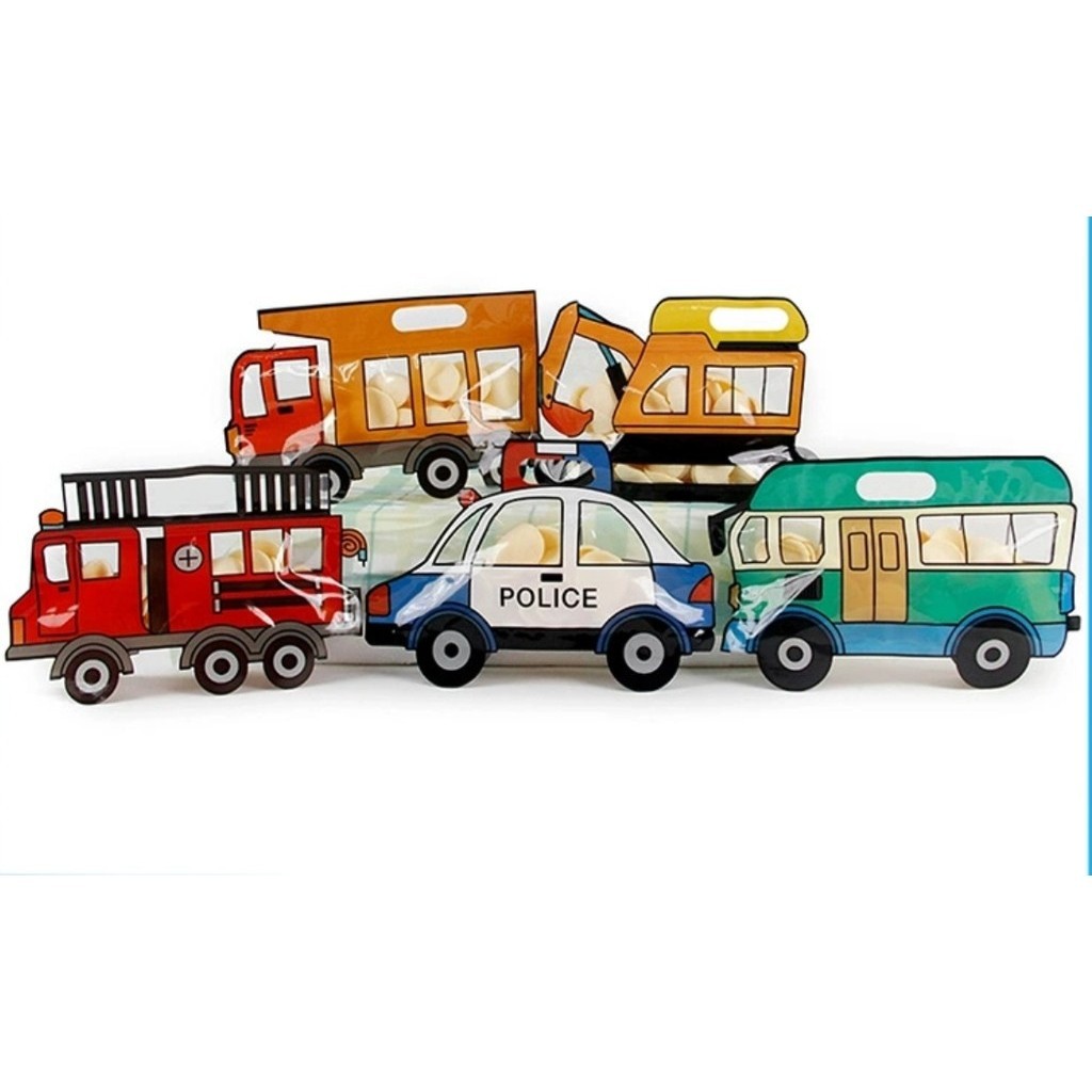 

3D PLASTIK KEMASAN BINGKISAN COOKIES PERMEN COKLAT GOODIE BAG HAMPERS MOTIF KENDERAAN KERETA BUS SEKOLAH TRUK EXCAVATOR MOBIL PATROLI POLISI