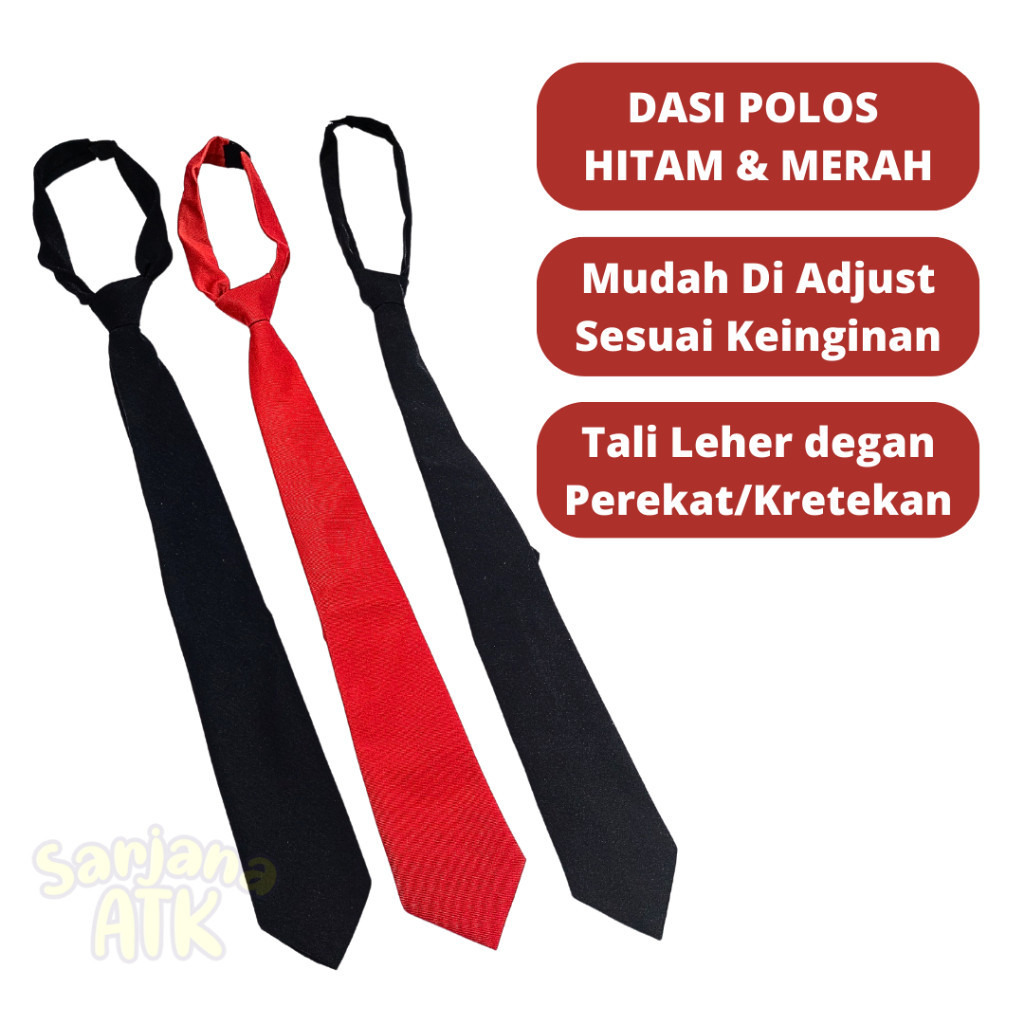 Dasi Hitam Polos Dasi Kerja Pria Wanita Dasi Magang Dasi Sekolah Hitam
