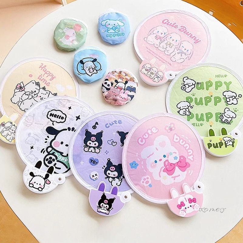 COD KIPAS TRAVEL KIPAS LIPAT KIPAS KEJUT KIPAS ANGIN TANGAN BULAT KARAKTER SANRIO KIPAS LIPAT BULAT 