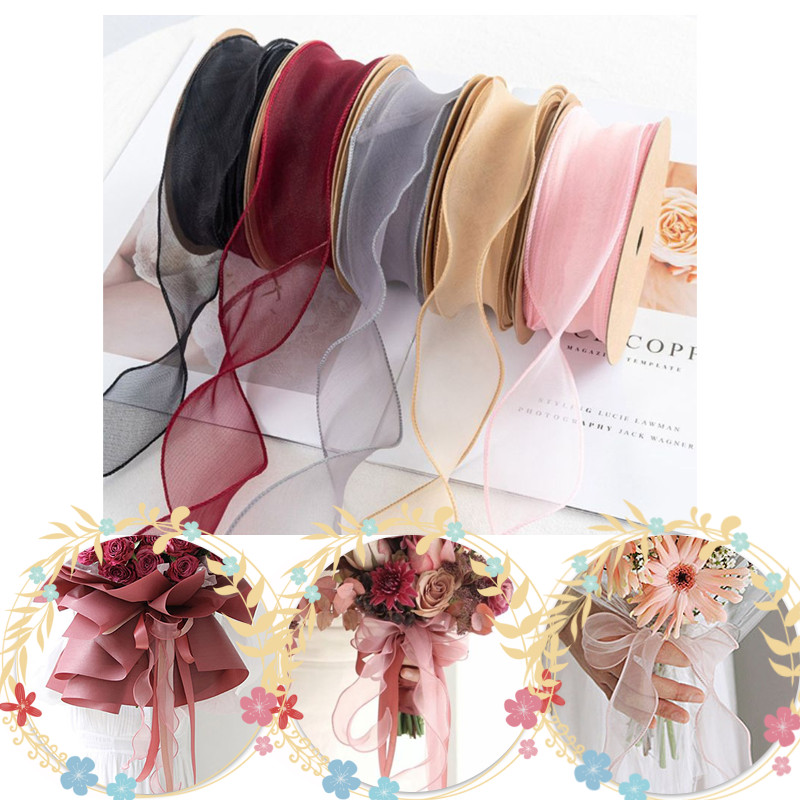 

【1 ROLL 10 Yard】Pita Korea Fishtail Ribbon / PITA Ribbon/Dekorasi Hampers Bouquet/Pita Bucket Bunga/Pita Kado Bahan Satin/Dekorasi Kado Pita Hias/Korean Ribbon Wave/Pita