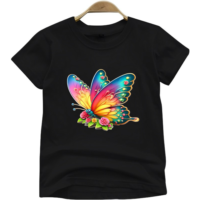 Baju Kaos Anak Motif Butterfly ( 2-10 Tahun ) Cewek Cowok