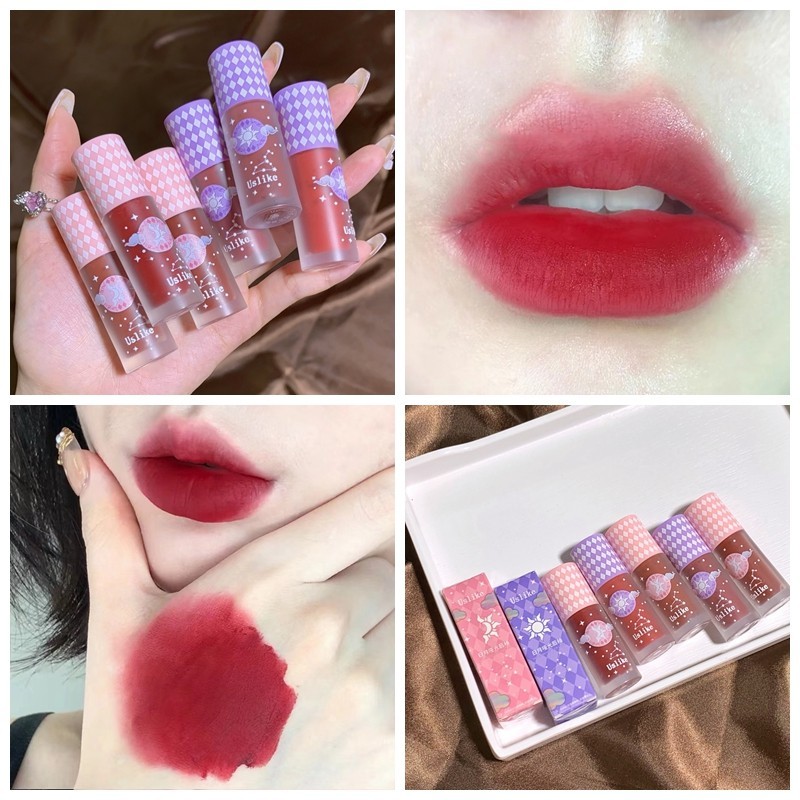 Unimese Uslike Bulan Bintang Matte LipTint Waterproof Tahan Air Tahan Lama Lipcream Untuk Harian