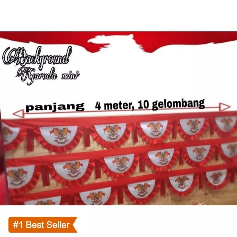 bendera Indonesia beckron mini 10glombang