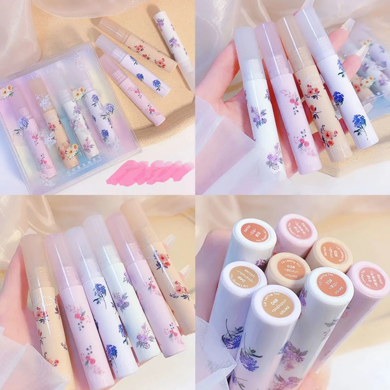 Set 4pcs Unimese Uslike First Kiss Glossy LipTint Waterproof Tahan Air Tahan Lama Lipcream Untuk Har