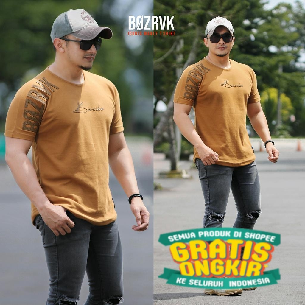 Kaos Pria Coklat Tua | BOZRVK | Kaos Taktikal | Kaos Tactical Pria | Baju Kaos Tactical | Baju Tacti