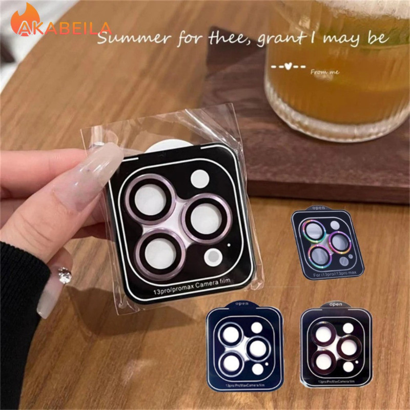 Film Pelindung Lensa Kaca Tempered untuk iPhone 11 15 Pro Max 12 13 14 Pro Max dengan Penutup Kamera