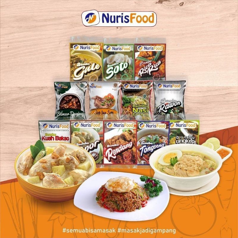 

NURIS FOOD BUMBU INSTAN / 30gram/ BIKIN MASAKAN MU MAKIN ENAK DAN SEHAT/ KEMASAN BARU