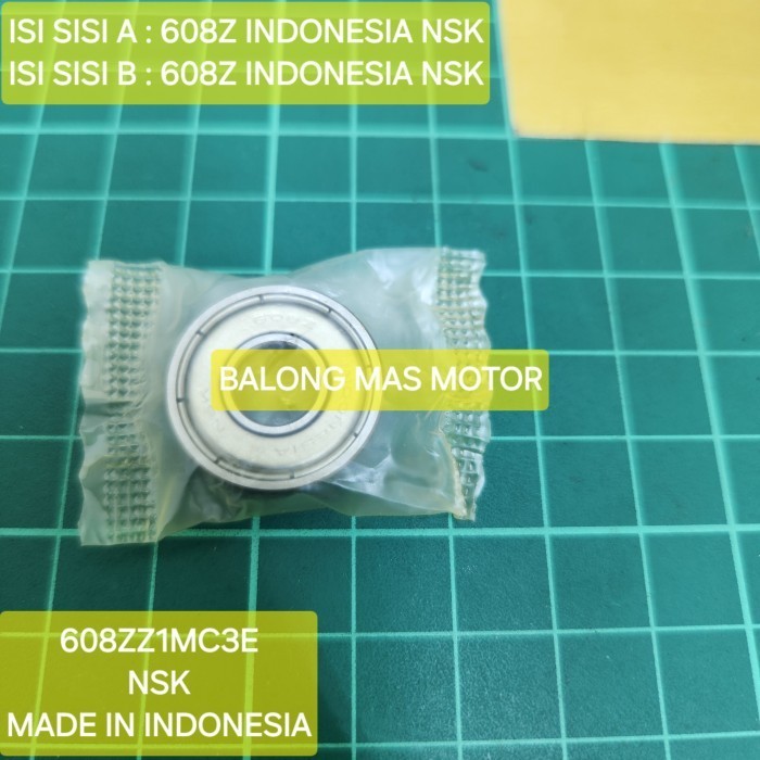 BEARING MOBIL LAKER 608ZZ1MC3E NSK MADE IN INDONESIA ( 608Z INDONESIA NSK / 608Z INDONESIA NSK ) 1PC
