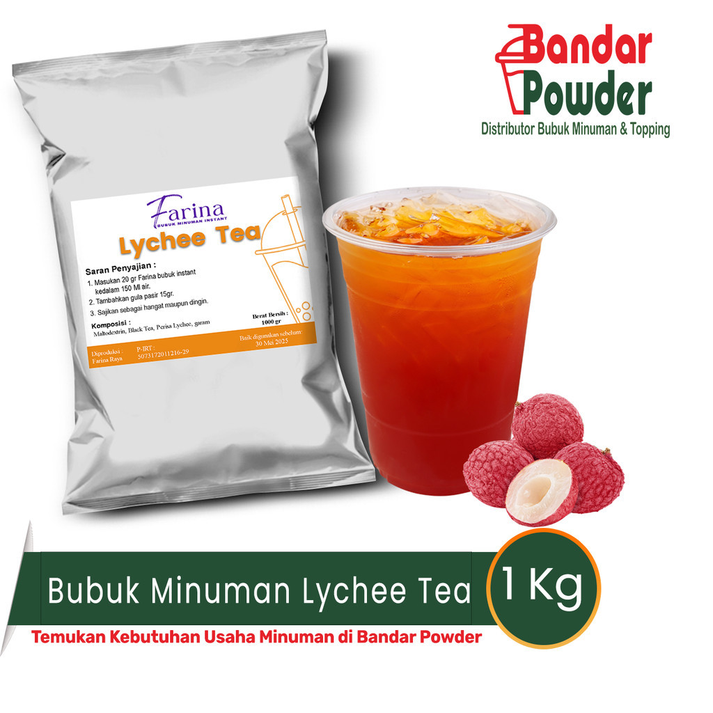 

Bubuk Minuman Lychee Tea 1kg - Farina Serbuk Minuman - Bandar Powder