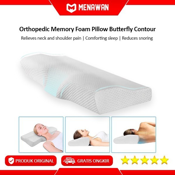 Orthopedic Memory Foam Pillow Butterfly Bantal Leher Kepala Ortopedi