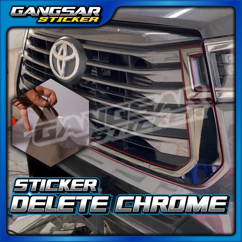 Sticker Delete Chrome / Delete chrome grill / Sticker Hitam Transparan