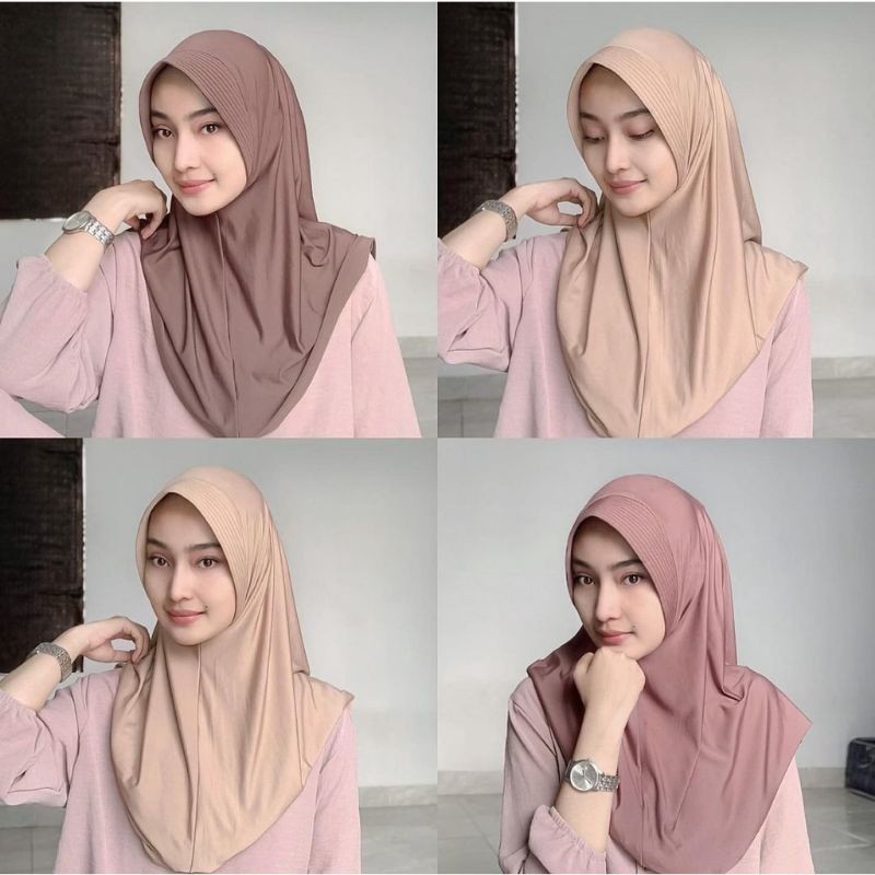 bergo oval Hamidah UKURAN  M/L/S/jilbab bergo oval Jersey/hijab bergo m/kerudung bergo oval Jersey p