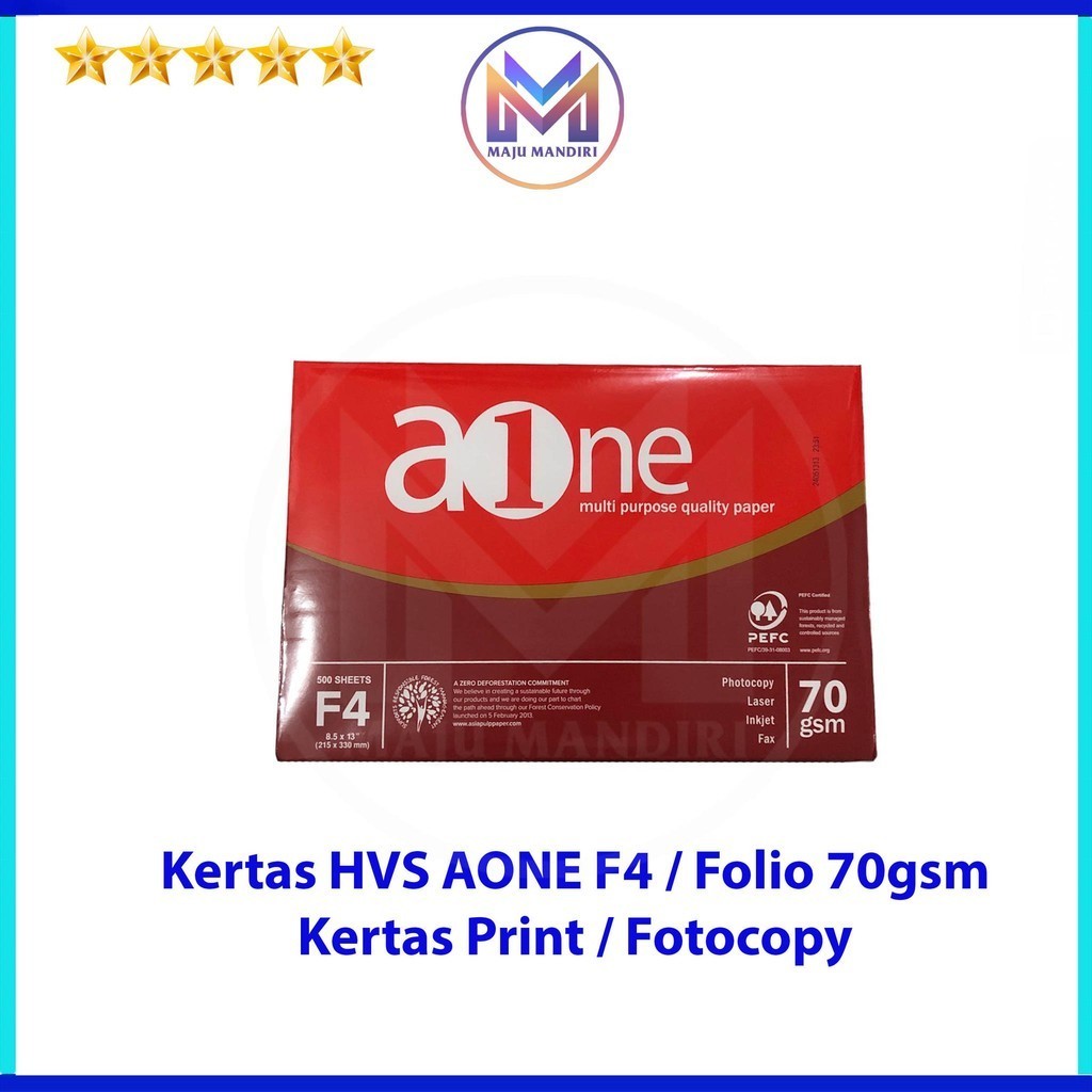 

Kertas HVS Aone F4 70 Gram / Kertas Print Fotocopy