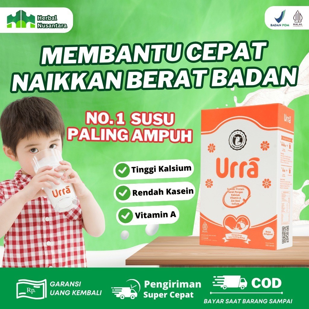 

Bisa COD Urra Paket 1 BOX SUSU URRA 200gr - 100% ORIGINAL Susu Kambing Saanen Eropa Susu Penambah Berat Badan Anak Susu Peninggi Badan Anak Susu Kambing