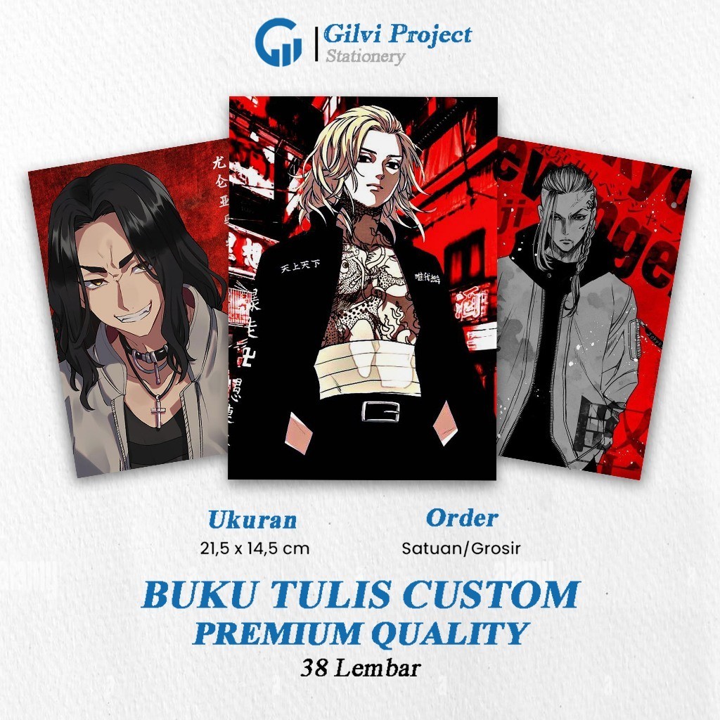 

Buku Tulis Tokyo Revengers / Buku Tulis Sekolah / Buku Tulis Catatan Notes Agenda Planner Jurnal Notebook Anime