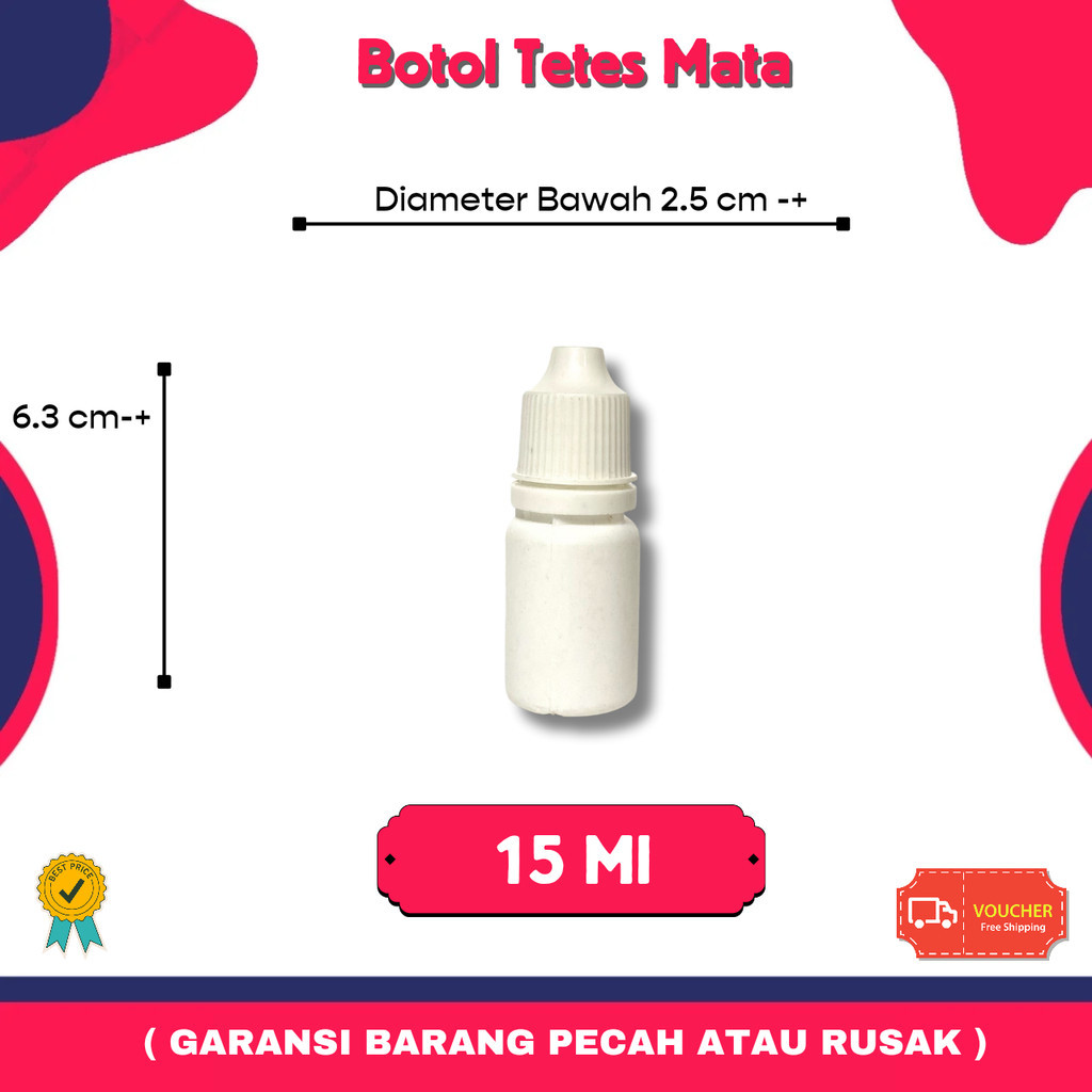 Botol Tetes Mata Segel 15ml Putih Dove | Botol Plastik Ldpe 15ml | Botol Refill Travel Essen