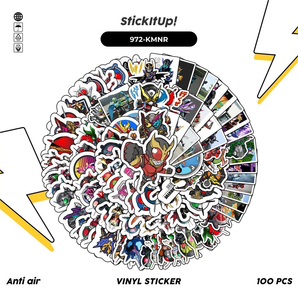 

COD✨ 100 Pcs Stiker Kamen Rider Lucu Anti Air Untuk Dekorasi Notebook Sepeda Skateboard Handphone DIY