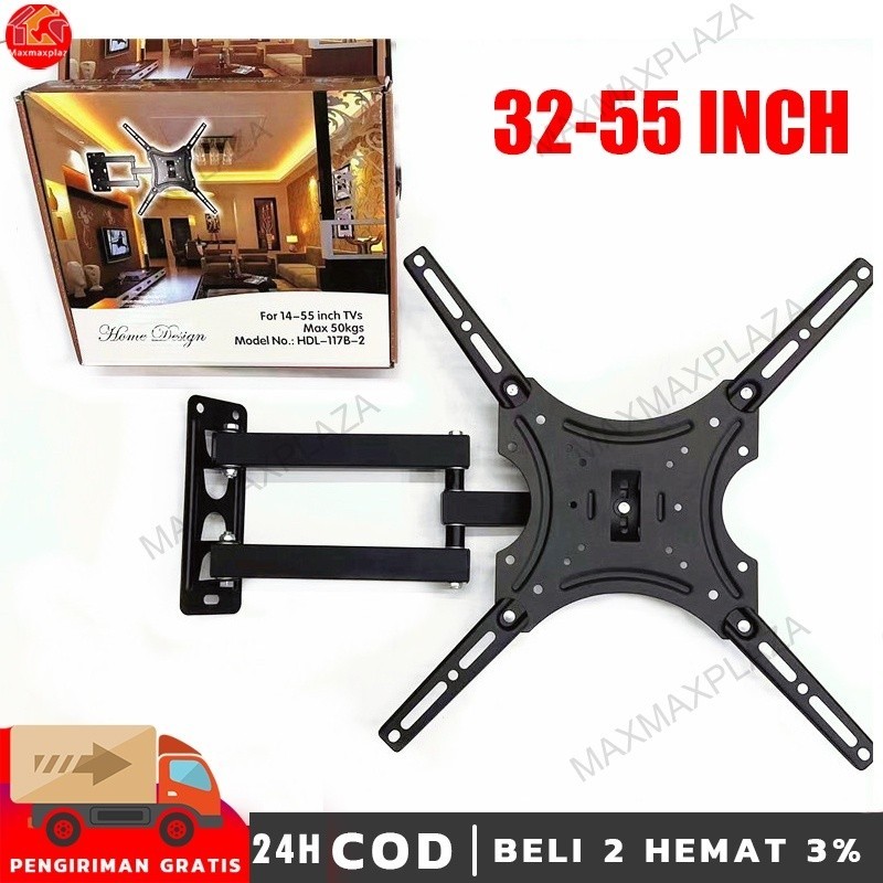 Bracket TV LED LCD 32 - 55 Inch Dijamin Cocok 6 Arah Universal Breket TV Briket TV Braket TV Gantung