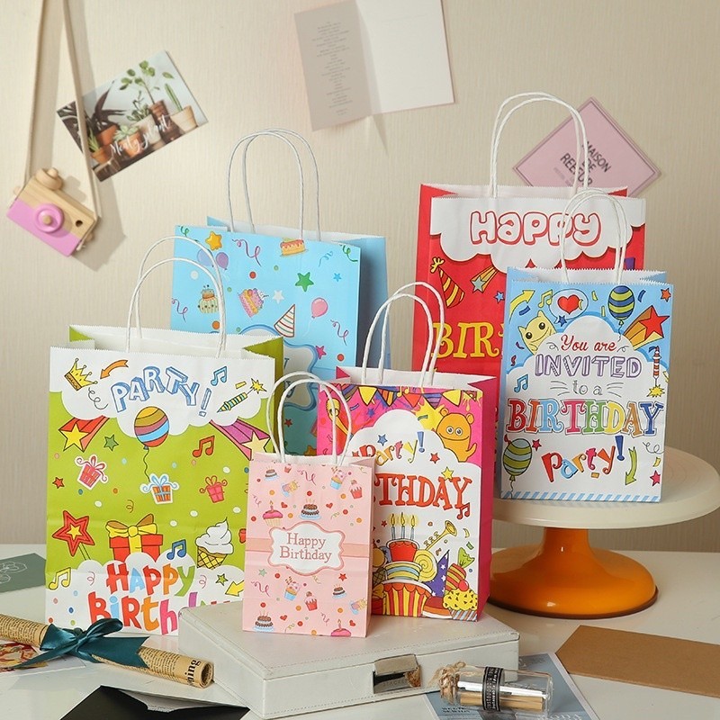 

L ASSORTED PAPER BAG - KANTONG KERTAS SOUVENIR ULANG TAHUN HAPPY BIRTHDAY