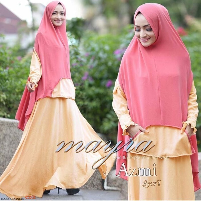 Baju AZMI SYARI COKSU NI gamis Wanita jersey premium coklat susu Kekinian