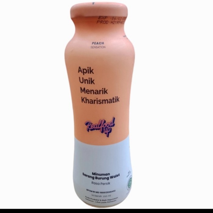 

real food bird nest minuman sarang burung walet peach 210gr persik