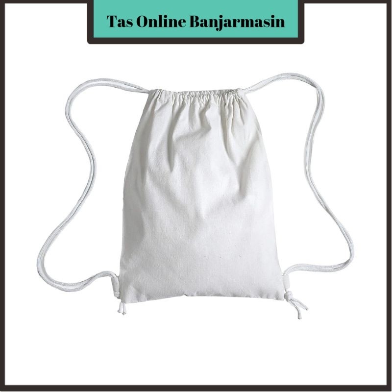 Tas Online Banjarmasin SERUT BLACU - Tas Serut Polos Bahan Blacu 40x30cm Untuk Pria & Wanita