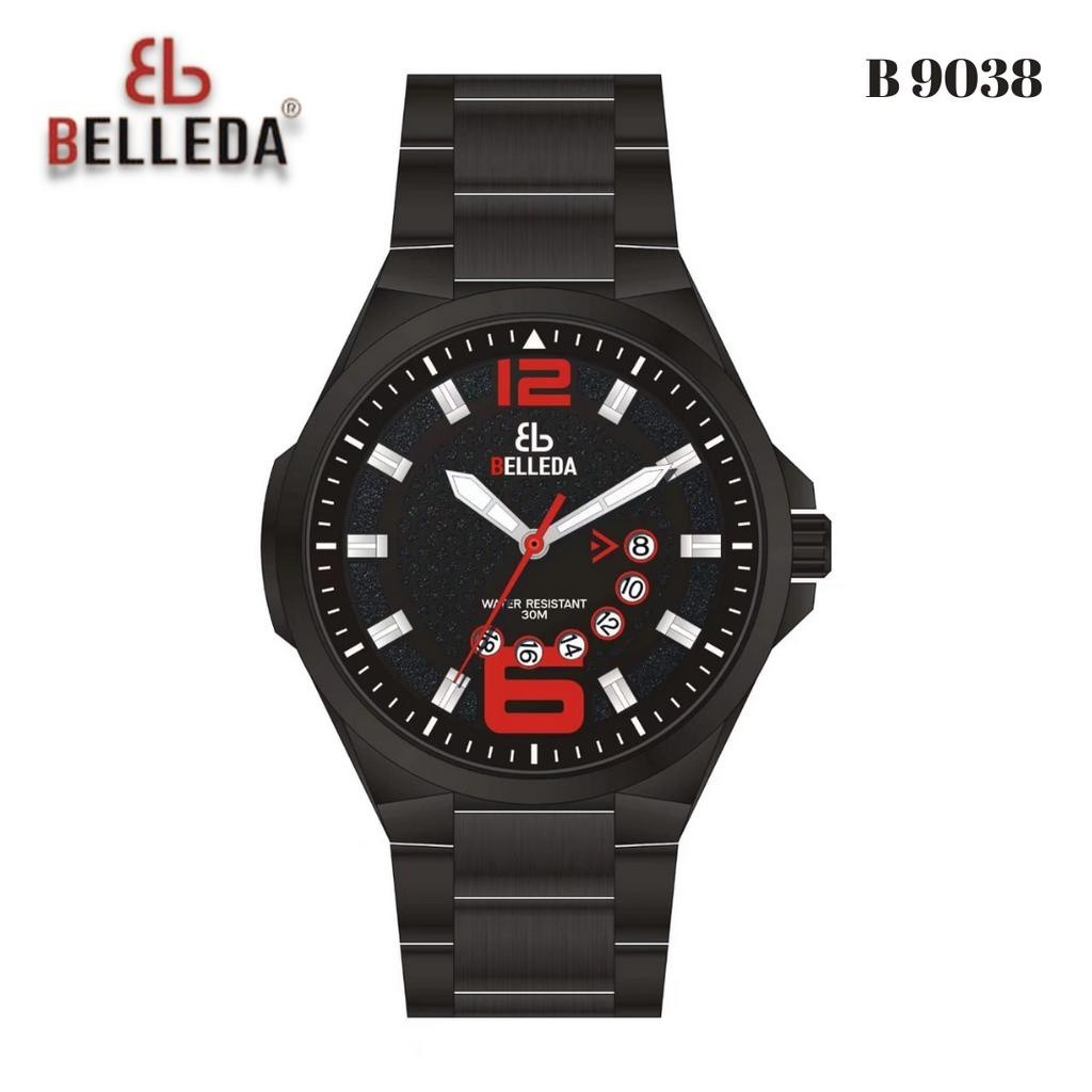 BELLEDA 9038 Jam Tangan Pria Original Anti Air 3Atm Bergaransi Stainles Steel