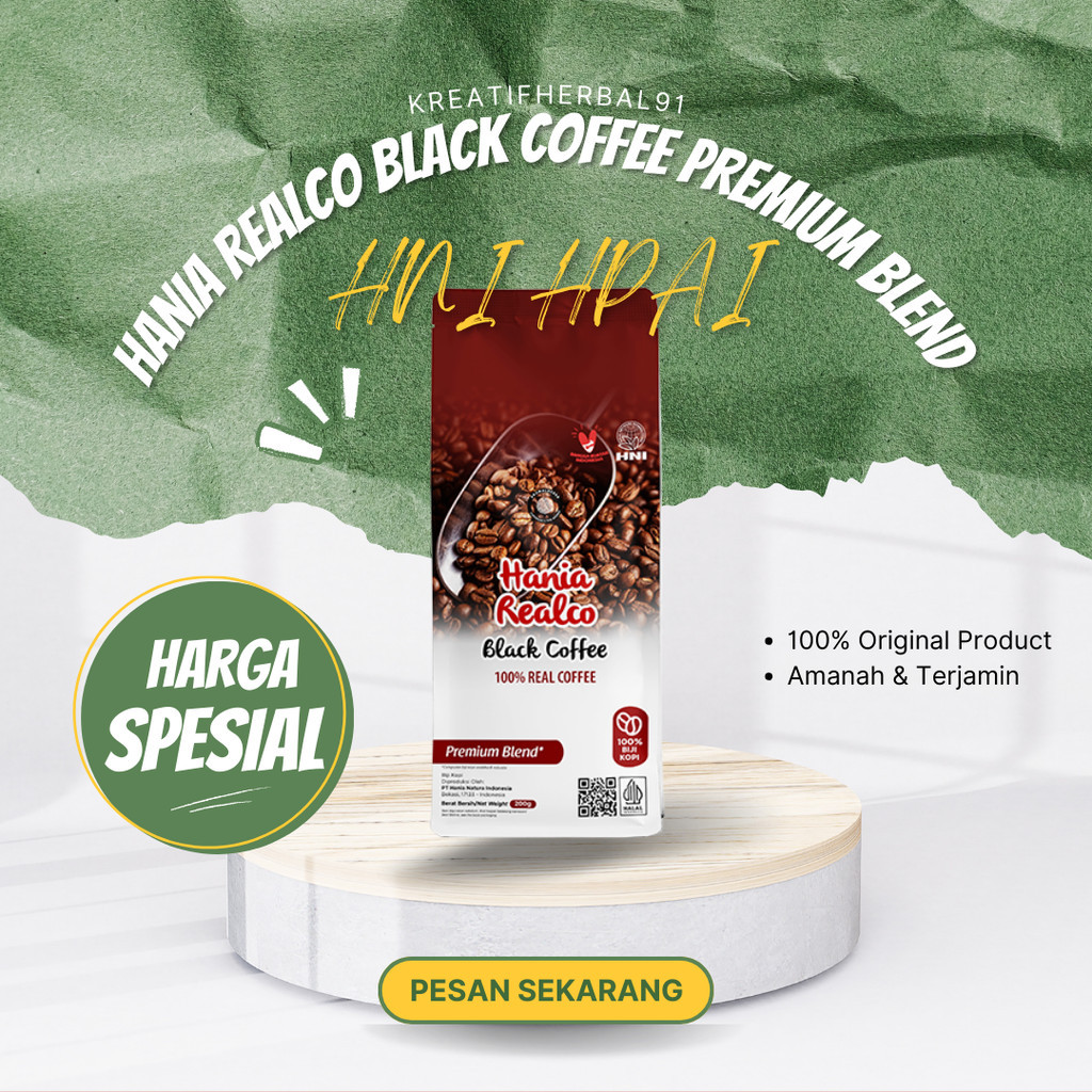 

[TERSEDIA] HANIA REALCO BLACK COFFEE PREMIUM BLEND HNI HPAI dari KREATIFHERBAL
