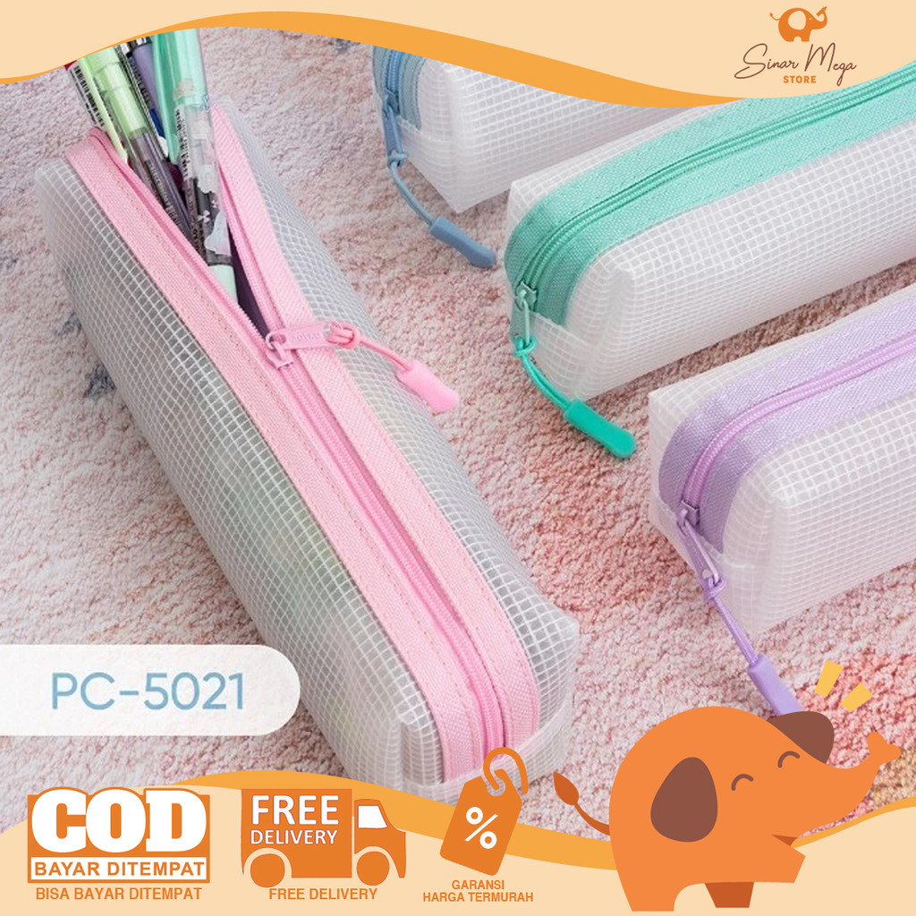 

JOYKO Pencil Case PC-5021 Kotak Tempat Pensil Jaring Pastel Lucu Murah Berkualitas