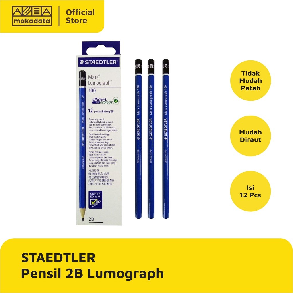 

PENCIL / PENSIL 2B STAEDTLER BIRU LUMOGRAPH (1PACK) MURAH