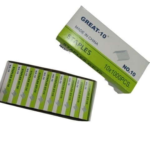 

NAT - 1 BOX / 10 KOTAK ISI STAPLES GREAT NO 10 ( 1 PAK ISI 10 KOTAK )