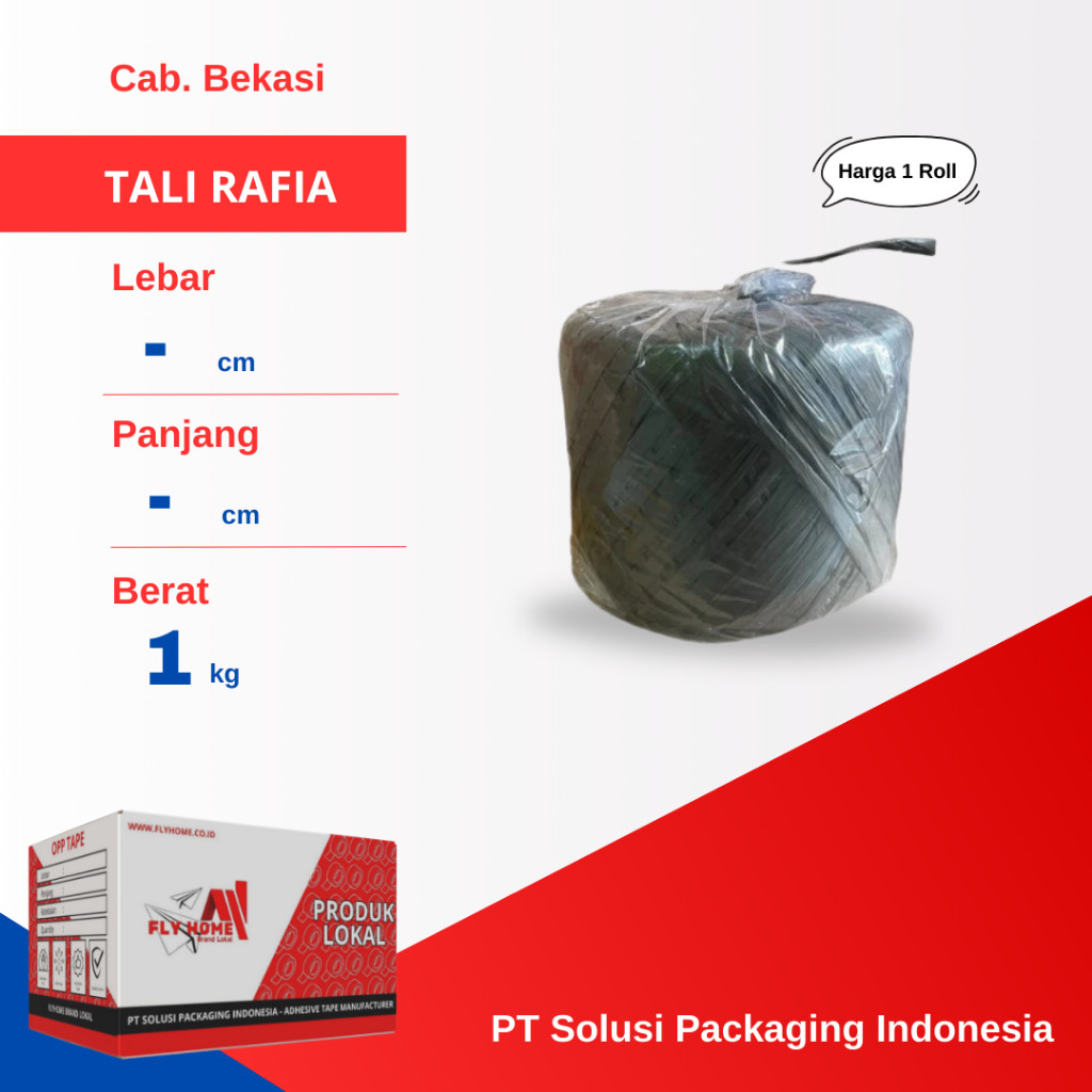 

FLYHOME 1Roll Tali Rafia 1kg Tali Plastik Hitam Tebal dan Kuat