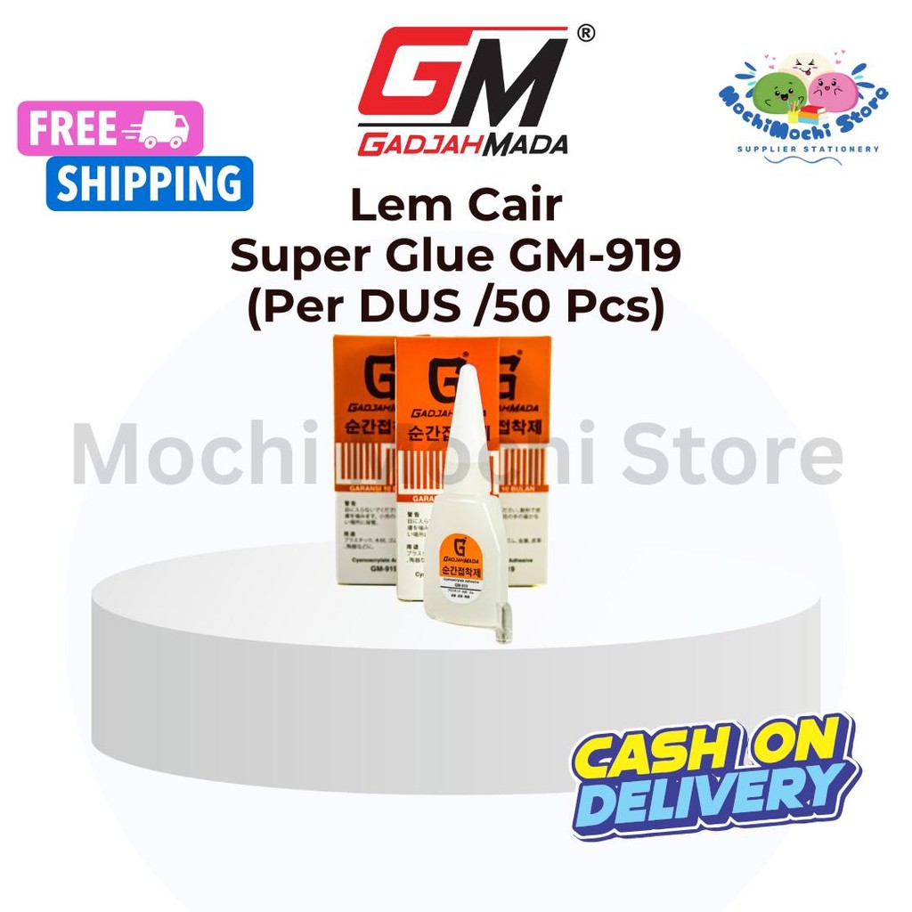 

PER DUS/50 PCS Lem Cair Super Glue GM-919 | Lem Serbaguna | Lem Super Rekat | Super Instant Glue