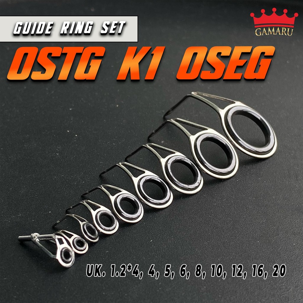 GUIDE RING SET 1 KAKI  OSTSG K1 OSEG Stainless Steel Keramik halus untuk ring joran pancing
