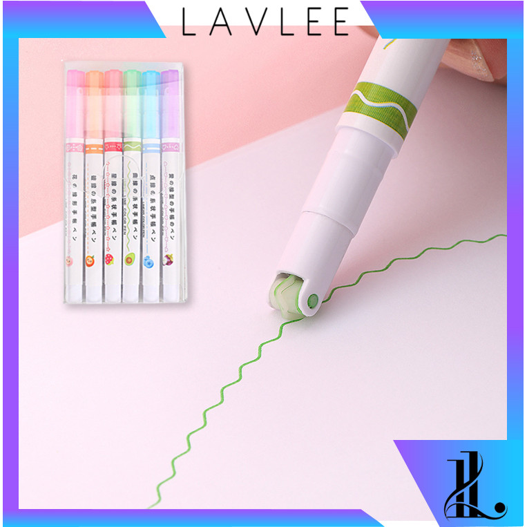

LAVLEE - S5877 Pena Garis Warna Bermotif / Spidol Garis Aesthetic / Roll Line Marker Estetik / Pulpen Highlighter / Spidol Garis Line Marker