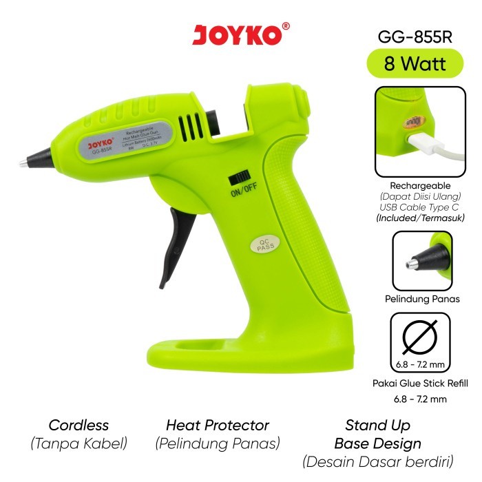 

NEW PRODUCT JOYKO RECHARGEABLE HOT MELT GLUE GUN LEM TEMBAK TANPA KABEL GG-855R JAVABSJSG