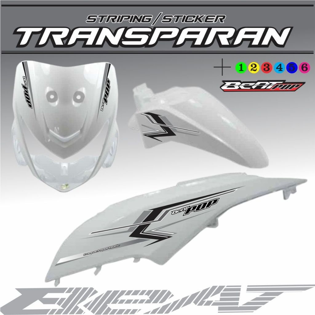 STIKER TERLARIS STICKER MOTOR STIKER BEAT POP TRANSFARAN MOTOR BEAT POP STRIPING MOTIF TERBARU KEREN