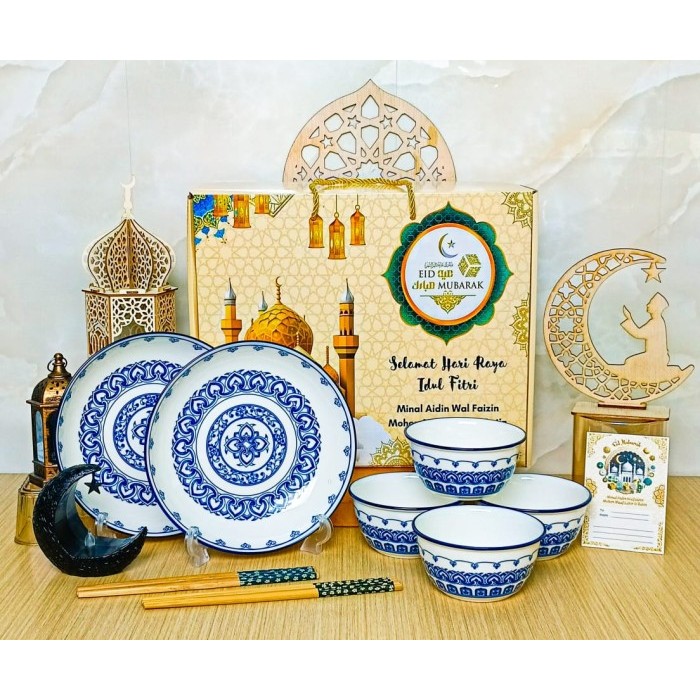 

[HAMPERS EID IDUL FITRI ] Hampers Lebaran Piring Mangkok Keramik/ Kado - Qadira 2P 4M