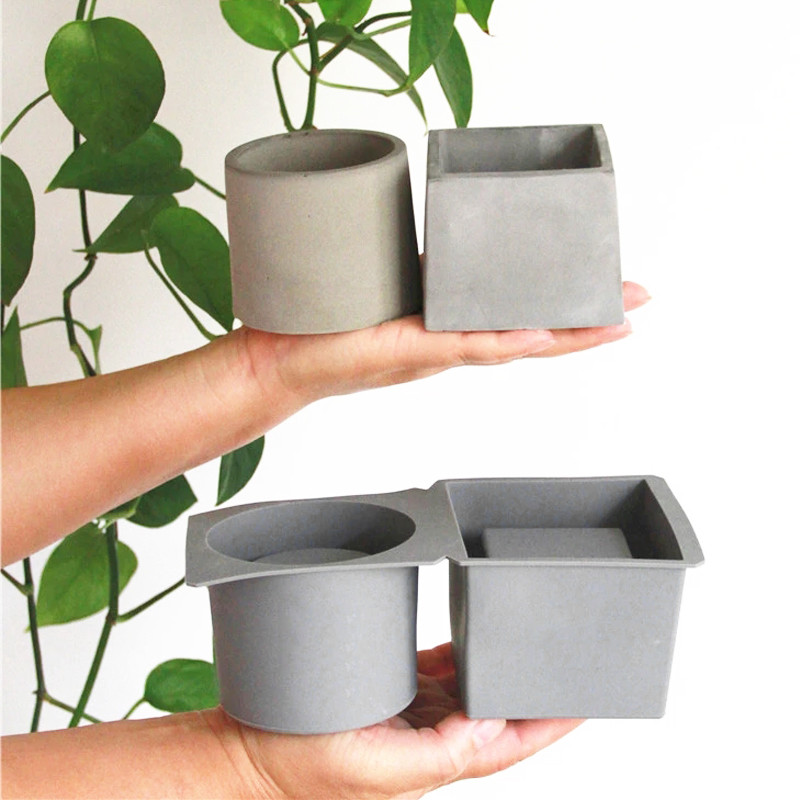 

New Large Flower Pot Silicone Mold for DIY Hexagonal Concrete Mold Square Epoxy Resin Molds Holder Crystal Epoxy Clay Mould