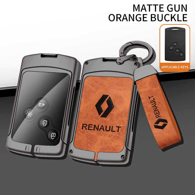 

Zinc Alloy + Leather Car Key Case Cover Shell For Renault Megane 2 3 Clio Scenic Duster Kaptur Captur Logan Laguna Koleos Danilo