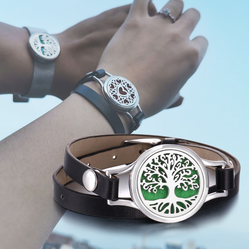 New Aroma Diffuser Bracelet Aromatherapy Essential Oil Diffuser Locket Bracelets Adjustable Genuine 