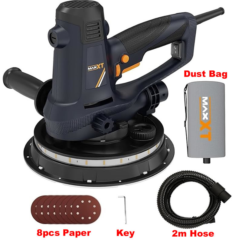 

MAXXT 7 Inches 180mm Handheld Drywall Sander 810W Electric Wall Polishing Grinding Machine Self-Dust-Extraction for Car Polisher